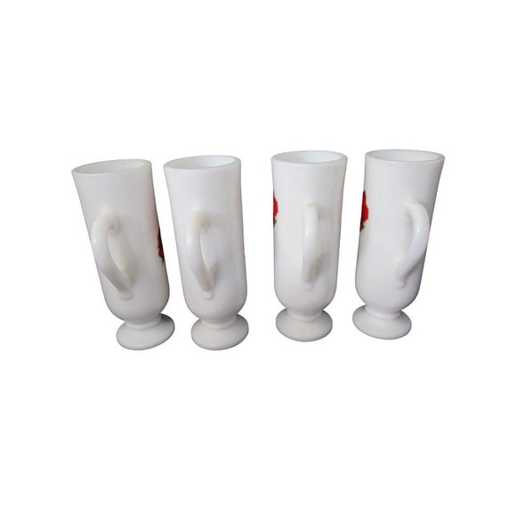 Red Yellow Rose on Milk Glass Avon Cordial Tia Maria Demitasse Mug GUC  Four - Picture 5 of 16